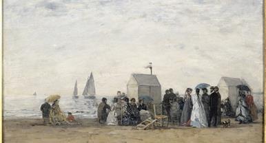 La Plage de Trouville, 1867, huile sur bois