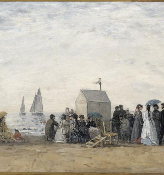 La Plage de Trouville, 1867, huile sur bois
