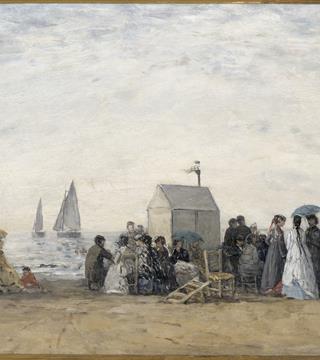 La Plage de Trouville, 1867, huile sur bois