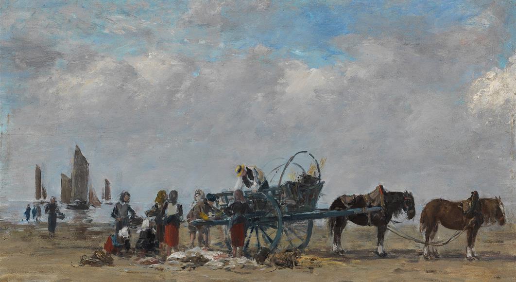 Berck. Le Chargement du poisson, 1880, huile sur toile marouflée sur bois
